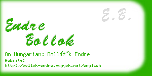 endre bollok business card